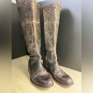 Steven by Steve Madden “REINS” crackle leather riding boots, size 7 1/2.